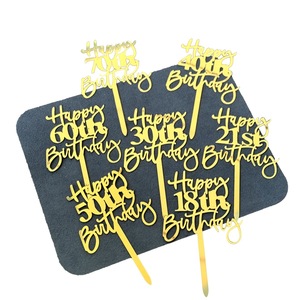 Adorno de acrílico para pastel con diseño de miel y dulzura, para cumpleaños número 18, 21, 50, decoración para pastel de feliz cumpleaños, para fiesta de cumpleaños - Product Image 5