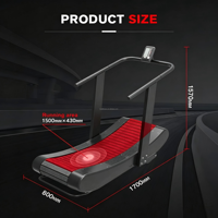 Tapis roulant commercial pour salle de sport, machine de course auto-alimentée avec courbe dynamique