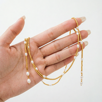 Collier asymétrique à chaîne perlée pour femme, style hip-hop, collier irrégulier en perles CCB, plaqué électrolytiquement, tendance en forme de Y