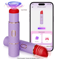 Großhandel Lippenstift-Klitoris-Saugvibrator 2-in-1 App-gesteuertes Mini-Erwachsenenspielzeug für Frauen