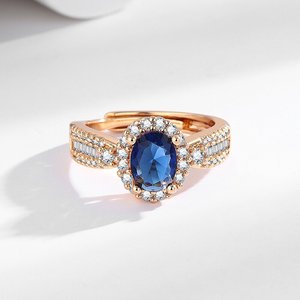Set di Anelli da Donna in Ottone Placcato Oro Champagne con Zirconi Micro Pavé a Forma di Goccia d'Acqua, Elegante e Raffinato, Multicolore di Alta Qualità - Product Image 3