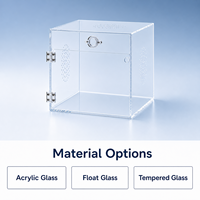 Terrarium en verre acrylique durable et moderne pour reptiles, boîte d'élevage empilable pour gecko et lézard, murs entièrement transparents