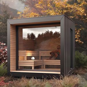 Sauna de vapor seco tradicional al aire libre para 4-6 personas Sauna de ducha de jardín - Product Image 4