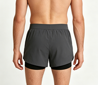 Shorts d'entraînement pour hommes en coton et polyester tricoté, imprimés par sérigraphie ODM, écologiques, coupe-vent, taille mi-haute avec cordon de serrage et poches pour la gym