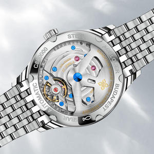 Montre AGELOCER Original Budapest, bracelet en acier, montre mécanique automatique pour homme, grand calendrier, date, cadeau d'anniversaire pour homme - Product Image 3