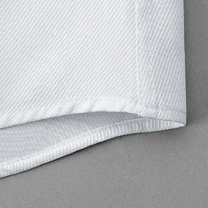 Chemises à manches longues en coton de couleur unie pour hommes Vêtements de bureau blancs à poche unique - Product Image 6