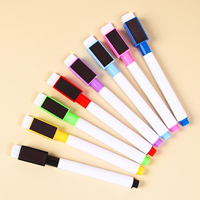 Jeu de marqueurs à tableau blanc multicolore effaçable à sec OEM avec encre à base d'eau écriture double face 24 couleurs
