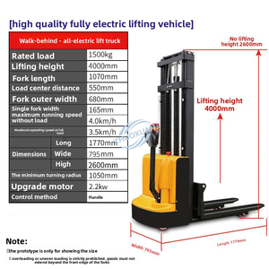 Narrow Aisle Electric Forklifts, Fully Electric Pedestrian Stackers, Small Size Pallet Handling Forklifts - Product Image 6