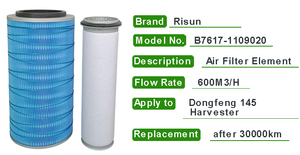 New Risun YC4D90-T310 loader xe tải phụ tùng Bộ lọc không khí yk2036u B7617-110910 Bộ lọc không khí - Product Image 2