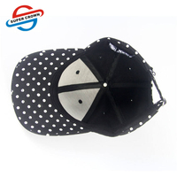 Casquette de baseball en toile à pois personnalisée en gros, 6 panneaux, réglable, unisexe, mode décontractée pour hommes et femmes
