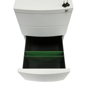 Glosen — socle Mobile à 3 tiroirs, en acier inoxydable, bureau métallique, grand armoire de rangement pour dossiers, fichiers - Product Image 4
