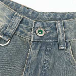 Pantalon court à jambe droite lavé en détresse pour hommes Jorts été plis et blanchiment jambe large lâche décontracté Tweed Shorts - Product Image 4