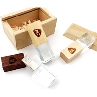 Logo personnalisé Crystal USB 3.0 Flash Drives 32gb 64gb 128gb Stockage avec boîte-cadeau Nouveau produit