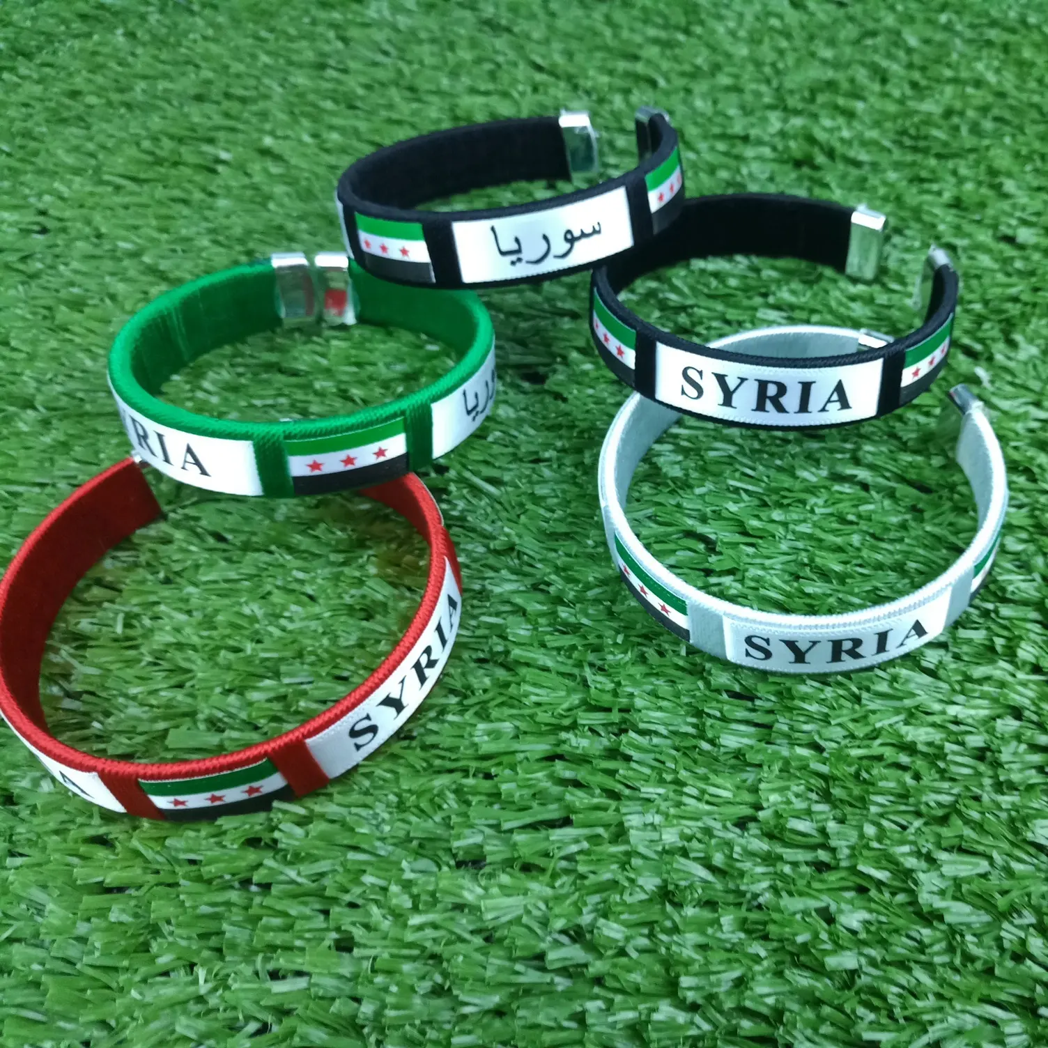 Wholesale Country Flag Bracelet Free Size Silicone Syria Flag Wristbands Bracelet for Decoration