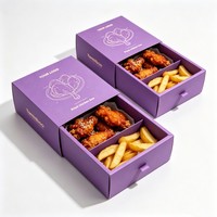 Boîte d'emballage pour sandwichs au poulet frit, saucisses, hamburgers, restauration rapide, avec grille, personnalisable, vente en gros à bas prix, boîte en papier coulissante recyclable