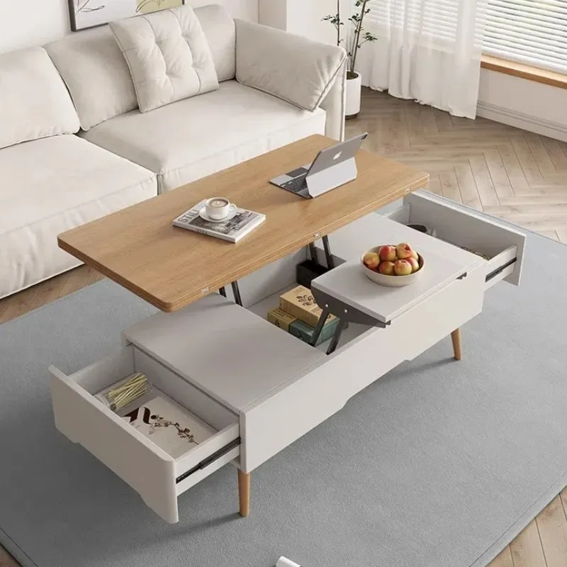 Mesa de centro multifuncional cuadrada con altura ajustable para sala de estar, mesa de centro, mesa de centro