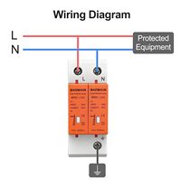 Protezione da Sovratensioni Monofase 1P+N Premium, SPD 20kA Nominale 40kA Corrente di Scarica Massima 420V AC, Protezione su Guida DIN