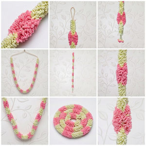 Artificial Flower Garland Sakad Ladi Pink <b>White</b> Decorative <b>Hanging</b> Floral String for Wedding Festival Home Decor - Product Image 6
