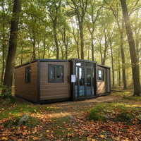 Maison conteneur extensible, pièce pliable, salle d'extension à double aile, maison préfabriquée modulaire à double aile