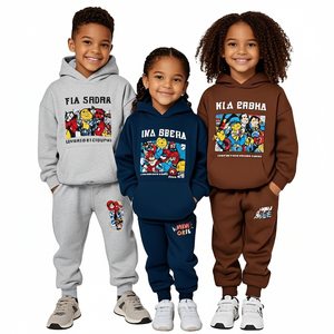 Venta al por mayor 100% chándal deportivo de lana de algodón para niños conjuntos de invierno de manga larga gruesa con características de talla grande transpirable Pakistán - Product Image 1