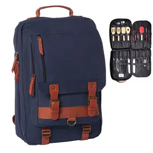 Best Selling Canvas Knife Carrying Backpack Culinary Chef Travel Backpack Knife Bag Backpack for Chefs