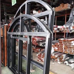 Ventana de Aluminio con Arco Superior, Doble Vidrio Templado, Reducción de Ruido, Diseño Moderno para Villa - Product Image 1