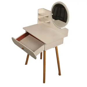 Туалетный столик для женщин и девочек стол с полками туалетный столик для макияжа туалетный столик с выдвижным ящиком и регулируемым зеркалом 3 режима
