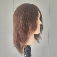 Tête de Mannequin d'Entraînement en Cheveux Humains 100% Naturels, Sans Maquillage, Cheveux Bruns, pour Salon de Coiffure et École, Idéale pour la Coupe - Vente en Gros