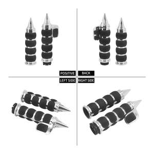 Poignées de Moto 1 "/25mm Chrome et Noir pour Harley <span class=keywords><strong>Sportster</strong></span> Dyna Softail FLS Touring Electra Street Glide pour Yamaha - Product Image 3