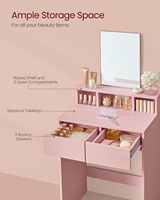Table de maquillage moderne avec miroir éclairé, meuble de chevet intégré, coiffeuse à rabat avec bac, petite commode murale pour chambre à coucher