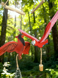 Op maat gemaakte gegraveerde houten hangende mobiel ornament met vogels, dieren thema, milieuvriendelijk, decoratief voor de kinderkamer - Product Image 6