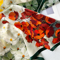 100% foulards en soie Service d'impression Designer foulard en soie femmes carré foulard en soie personnalisé avec Logo
