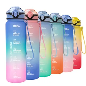 Mlife Eco Friendly Transparent 1000ml Motivational UV Printing Sports Water Bottle Bpa Free Tritan 32oz Fitness Water Bottle