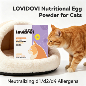 Lovidovi Bandelettes de poudre d'œuf pour le contrôle des allergènes félin 2g x 30 paquets pour neutraliser les allergènes Fel D1/D2/D4 du chat Logo personnalisé OEM - Product Image 1