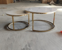 Table basse moderne de luxe en pierre frittée pour le salon ensemble de table basse unique avec coins ronds et sécurité table basse en verre marbré