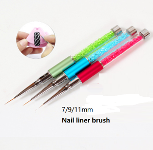 # 7/ # 10/ # Ensemble de pinceaux pour nail art à poils en nylon avec manche en métal rose clair de 13 mm, outils de peinture de précision - Product Image 3