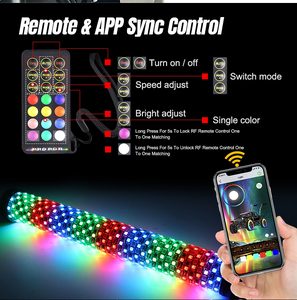 Ứng dụng từ xa RGB xoắn ốc nhấp nháy <span class=keywords><strong>LED</strong></span> roi ánh sáng 1ft 2ft 3ft cho can-AM maverick X3 UTV chất béo Thiết kế offroad an toàn chiếu sáng - Product Image 3
