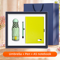 Ensemble cadeau d'entreprise, parapluie pliable, stylo à bille, carnet A5, travail de bureau, déplacements quotidiens, fournisseur de logo personnalisé, livraison rapide