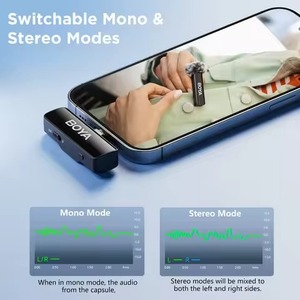 Micrófono Lavalier inalámbrico <span class=keywords><strong>BOYA</strong></span> LINK 2 para iPhone Android DSLR Came Ras Smartphone Gaming Youtube Video Recording Streaming - Product Image 2