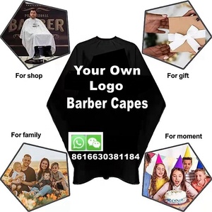 Prezzo all'ingrosso Salon Beauty Barber Shop Famous Branded Private labeled Hair Cutting Clothes For Men, Logo personalizzato Barber Cape - Product Image 2