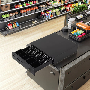 Cinque Grid bianco ABS scatola di banconote con serratura conteggio automatico di smistamento per le aziende chiave cassa cassa piccolo gestione di cassa - Product Image 2