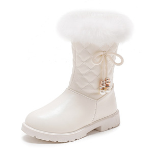 Zapatos para Niños, Botas de Felpa para Niños, Botas de Nieve Cálidas de Invierno para Niños, Botas de Piel Sintética Impermeables Antideslizantes para Niños, Chaussures Pour Enfants - Product Image 1