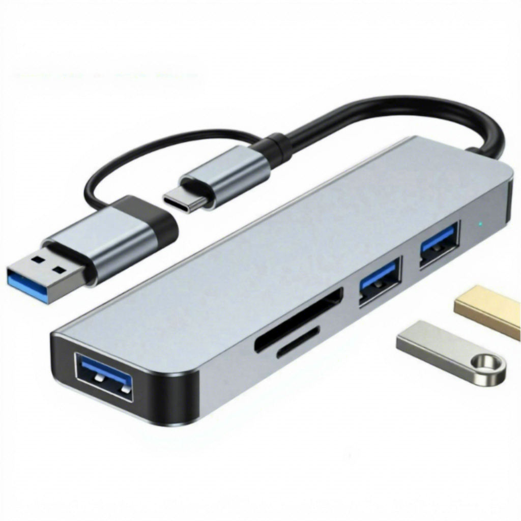 Argenté cinq-en-un à double tête