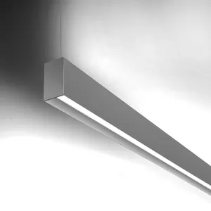 Lustre de led linear com acabamento anodizado, luminária regulável para escritório, com luz de cima e baixo, 2023