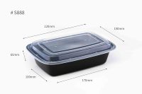 Lonchera Rectangular de PP de Grado Alimenticio, Apta para Microondas y Congelador, Libre de BPA, con Tapa Hermética, Contenedor Desechable para Llevar Comida
