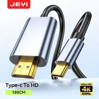 JEYI Rechtwinkliger Typ-C Adapterkabel 4K 60Hz TPE HDTV Multifunktional für iPhone 16/15 Serie MacBook Pro Air iPad iMac Dell XPS OEM