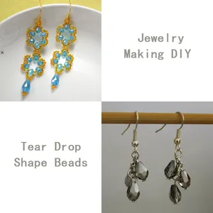 Nuevas cuentas con forma de lágrima de cristal para hacer joyas, <span class=keywords><strong>gotas</strong></span> de <span class=keywords><strong>agua</strong></span>, cuentas de vidrio AB, cuentas de joyería a granel, pulsera DIY - Product Image 2