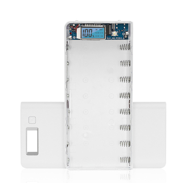 High Capacity 8-Cell 18650 Battery Box Cross-Border Welding-Free DIY Power Bank Case LCD Screen Micro USB Input Interface Shell