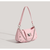 Vente chaude Y2K Style Streetwear Crocodile Motif À La Mode Rivet Aisselles Sac À Main Croissant Coeur Chaîne Sac À Bandoulière