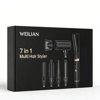 Sèche-cheveux brosse 7 en 1 avec styler à air chaud, sèche-cheveux à double tension, peigne électrique pour un séchage et un coiffage rapides